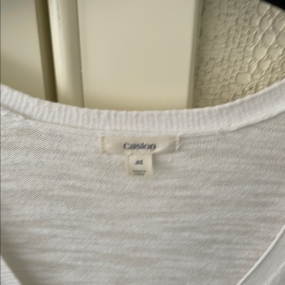 Caslon White Short Sleeve Cotton Cardigan - Picture 2 of 5